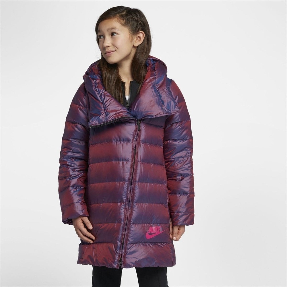 Nike NSW Down Parka Jacket Girl's Youth Medium Purple Sportswear 859919-608 $175